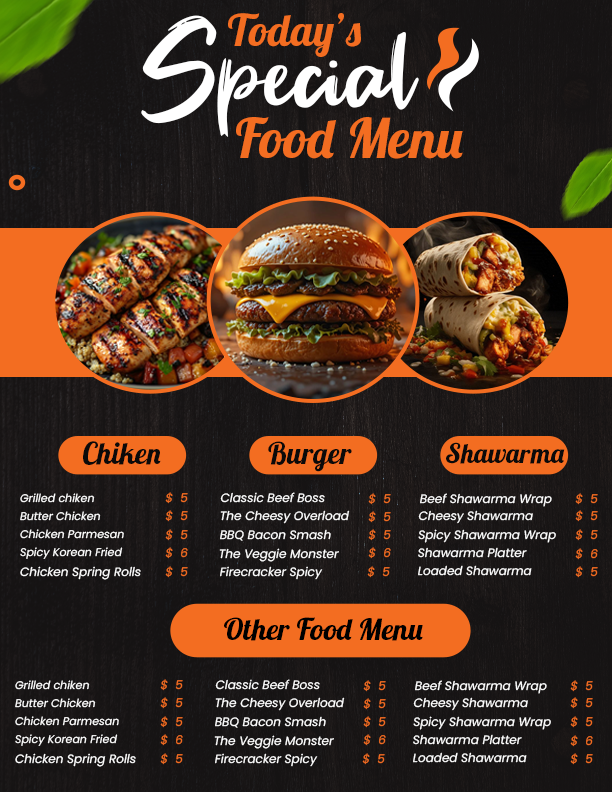 Resto Menu Portrait